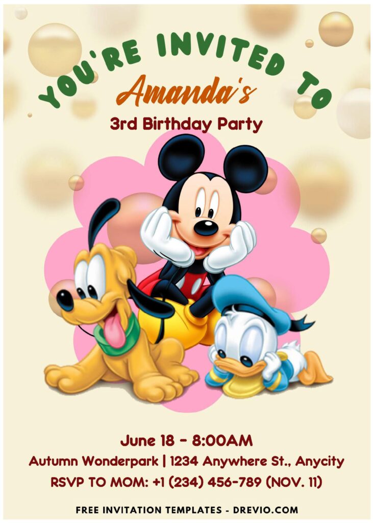 Mickey Mouse Invitation Templates For Fun And Enjoyable Kids' Parties F