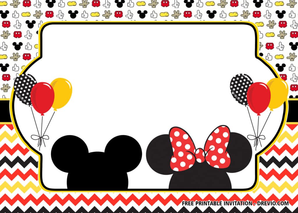 Mickey & Minnie Birthday Invitations