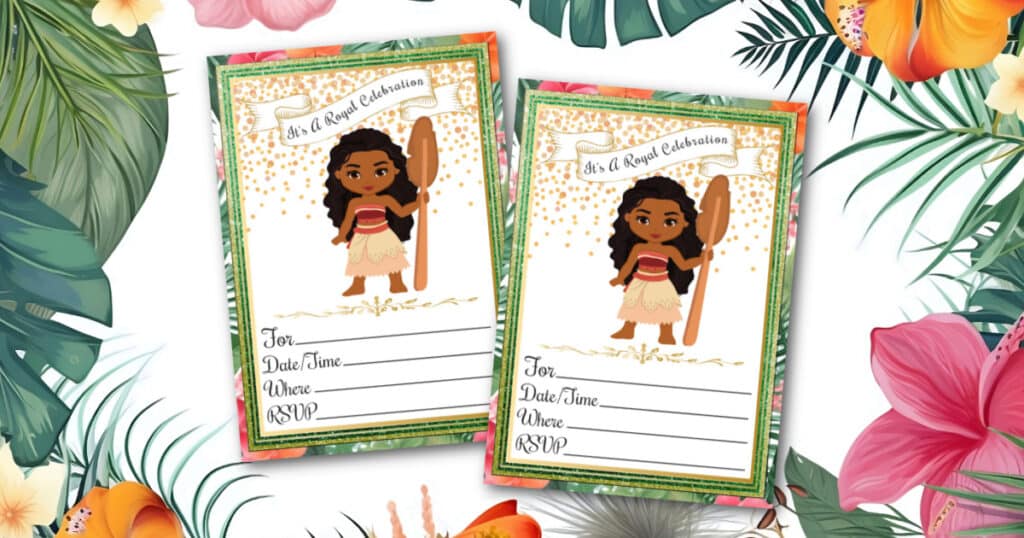 Moana Birthday Invitations