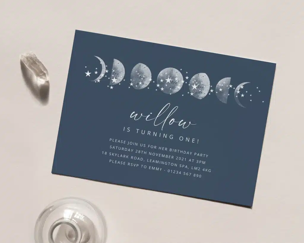 Moon and Stars Birthday Invitations