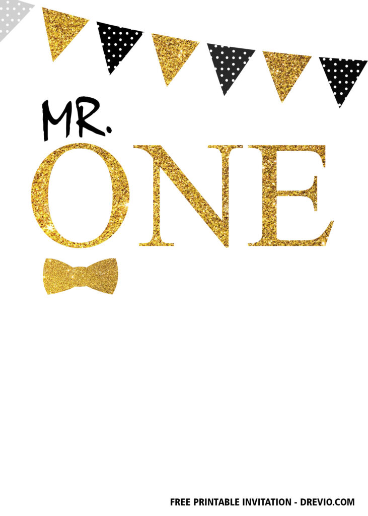 FREE Editable Mr. One Birthday Invitations
