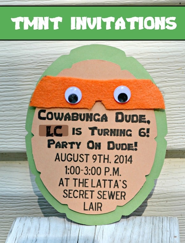 Ninja Turtle Birthday Invitations