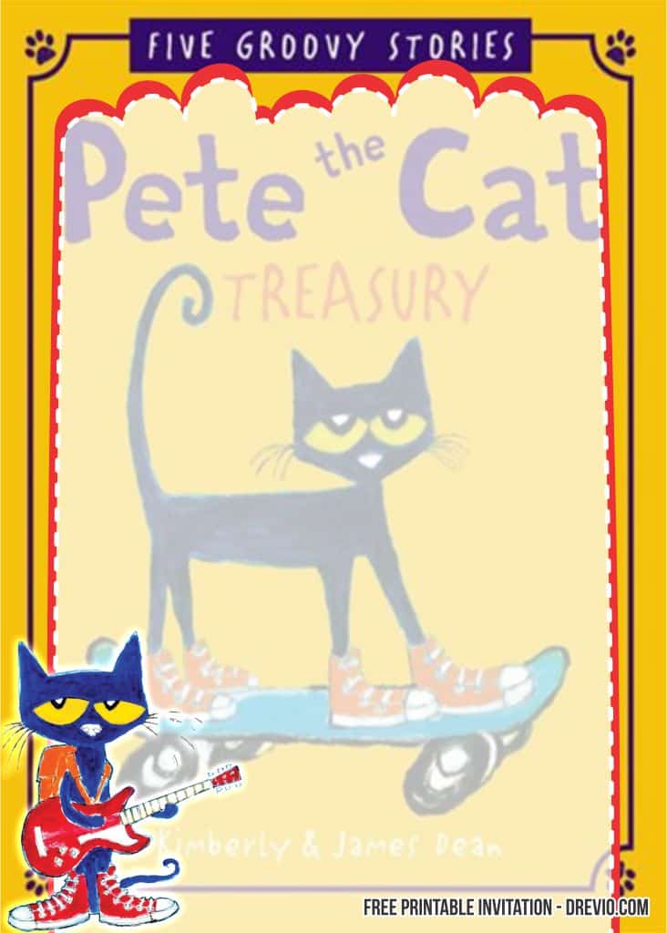 Pete the Cat Birthday Invitation