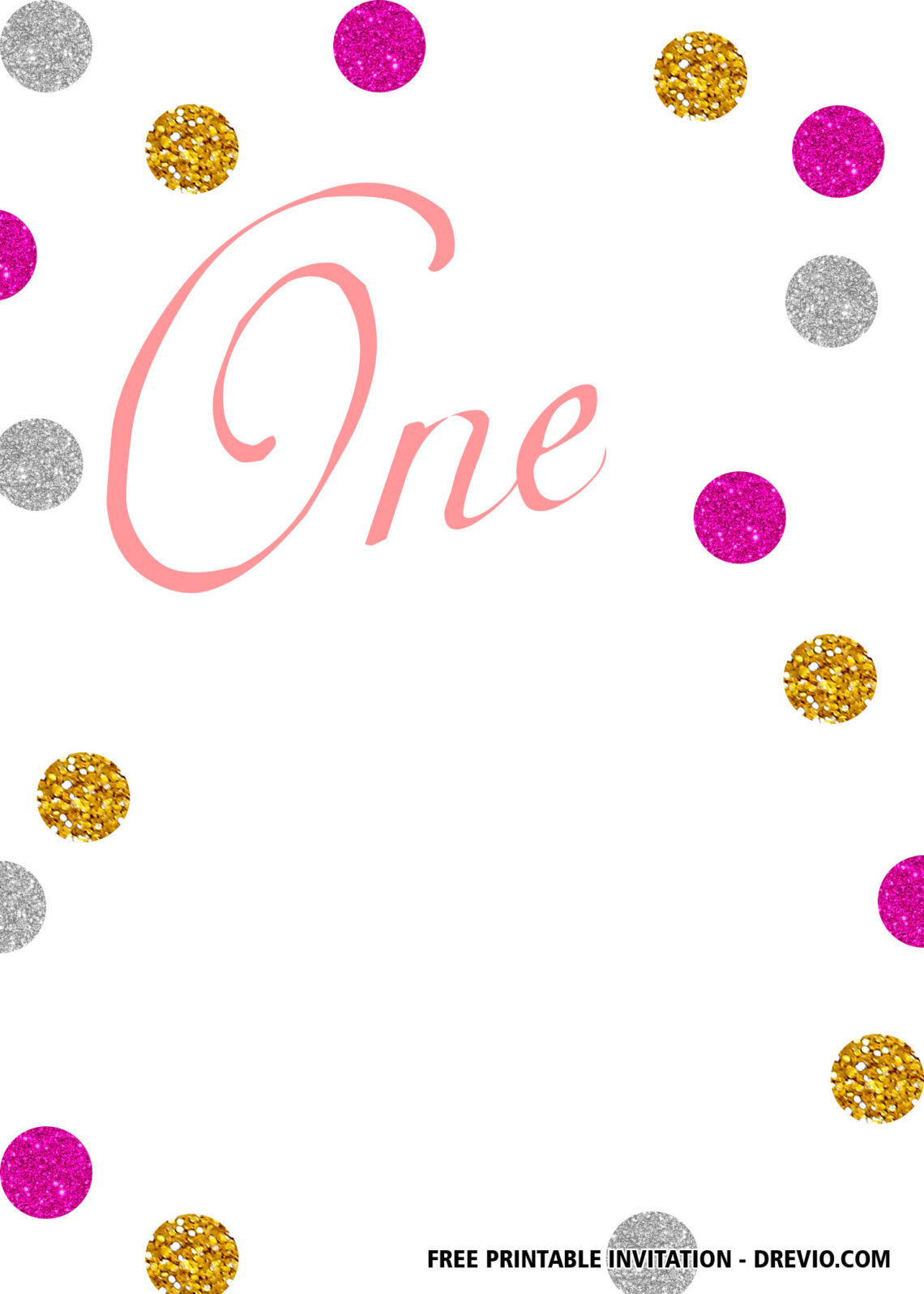 FREE Pink Gold Glitter Party Invitations