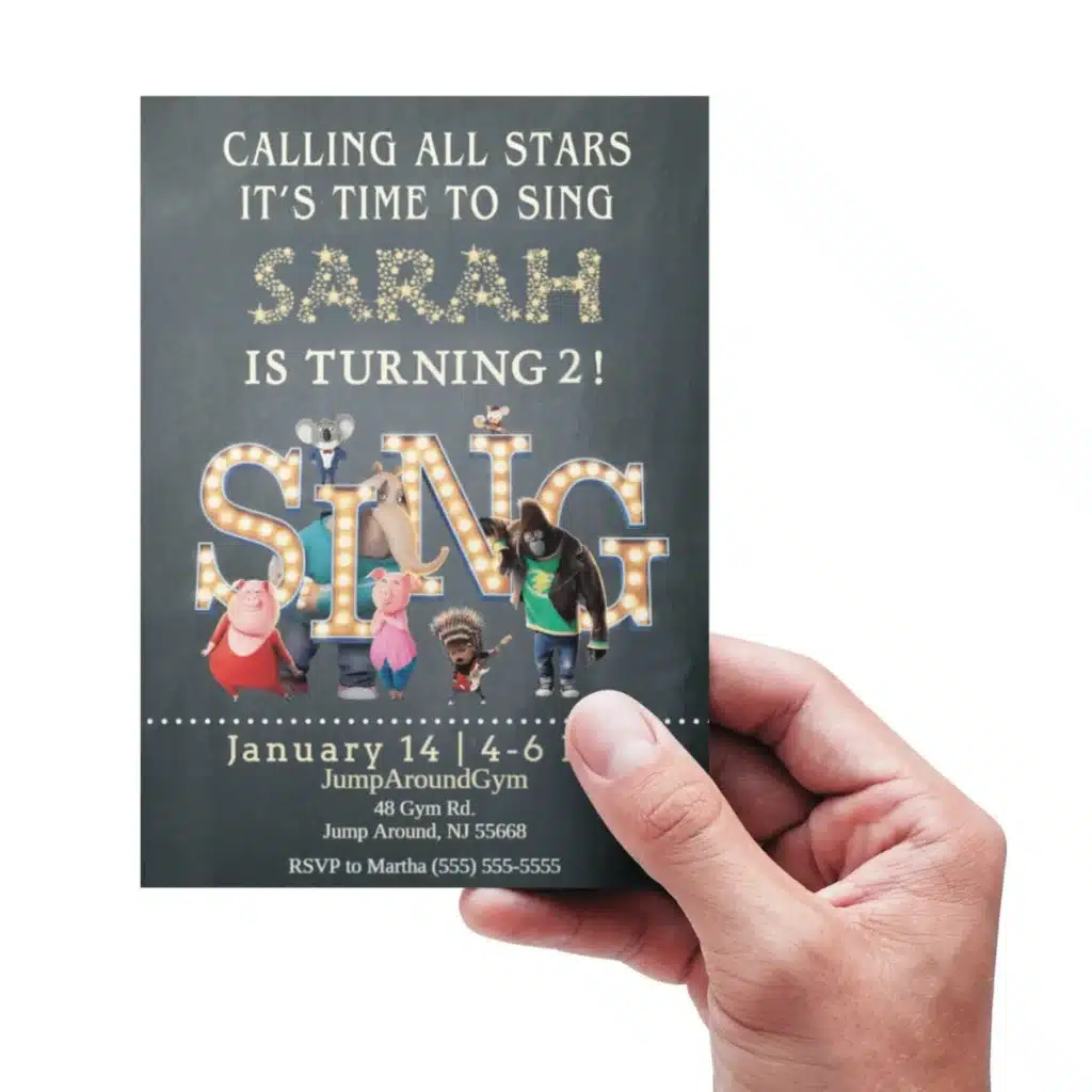 Sing Birthday Party Invitations