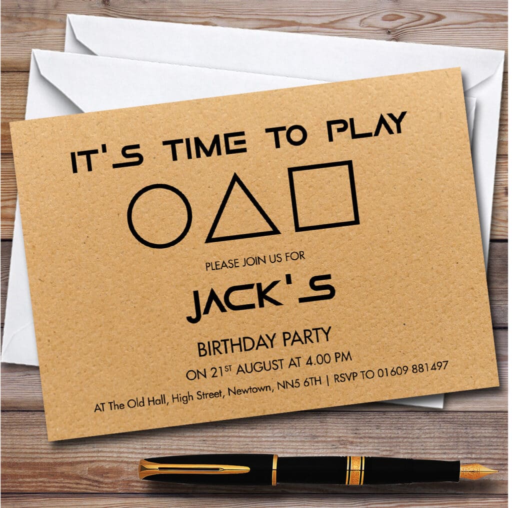 Squid Game Birthday Party Invitations