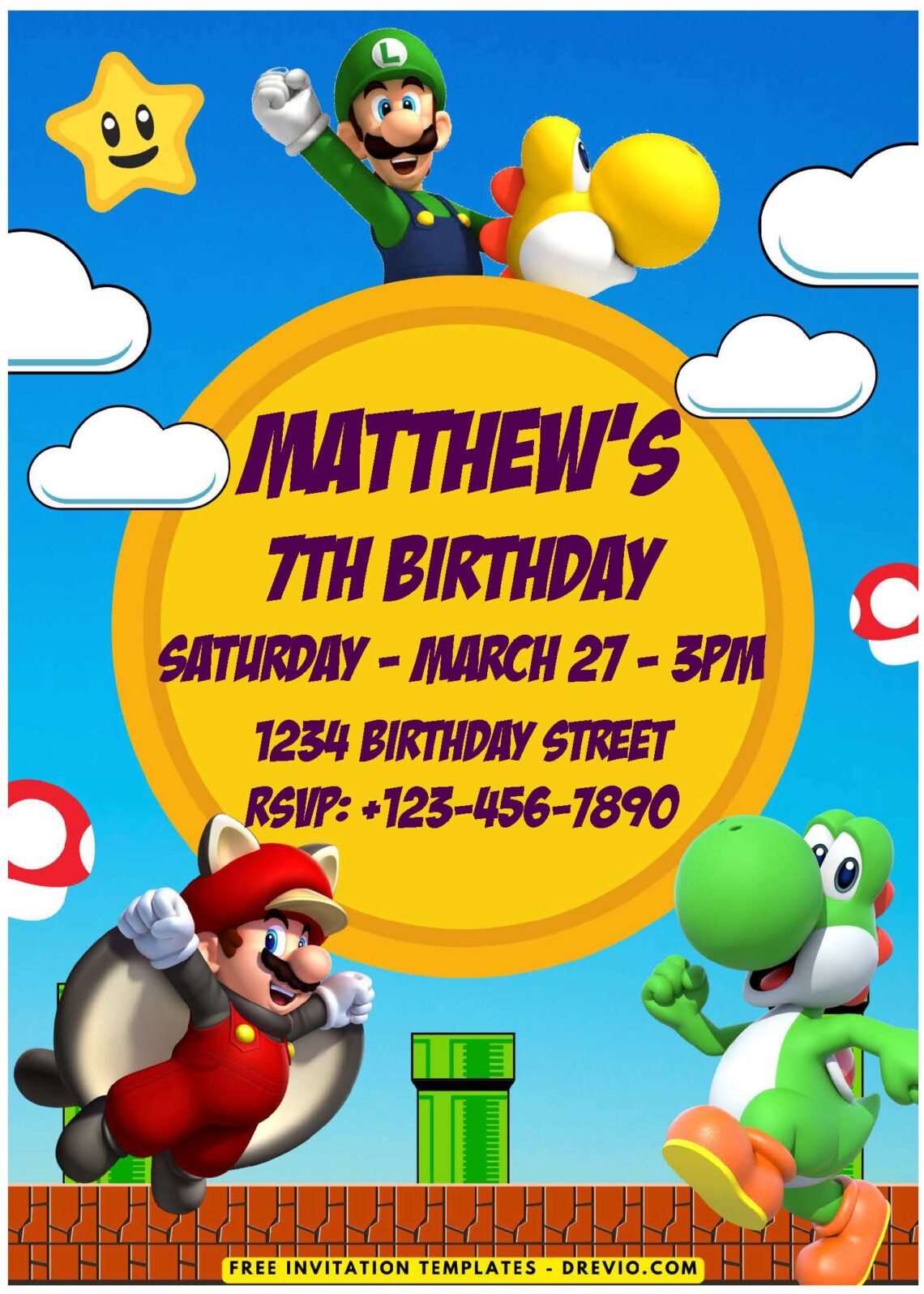 Super Mario Invitation Template Guide: Free Designs For Your Party! E