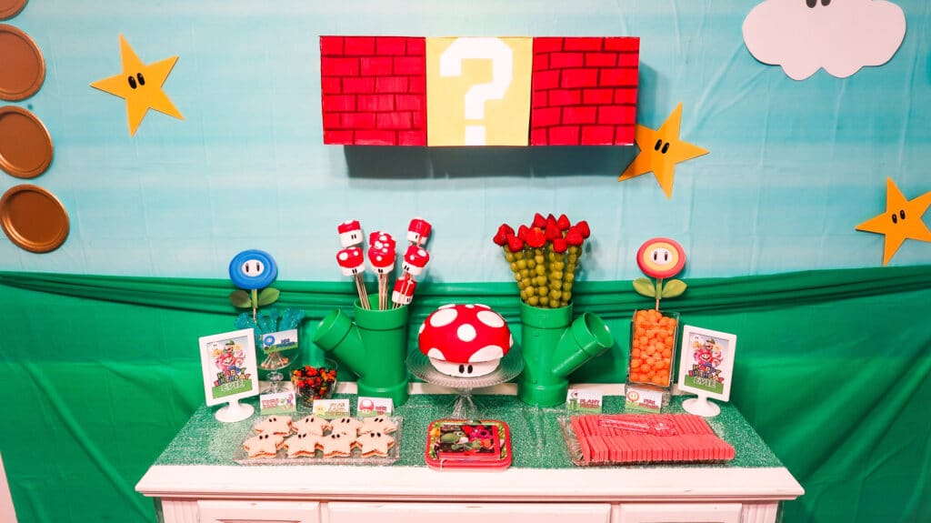 Super Mario Birthday Dessert Table