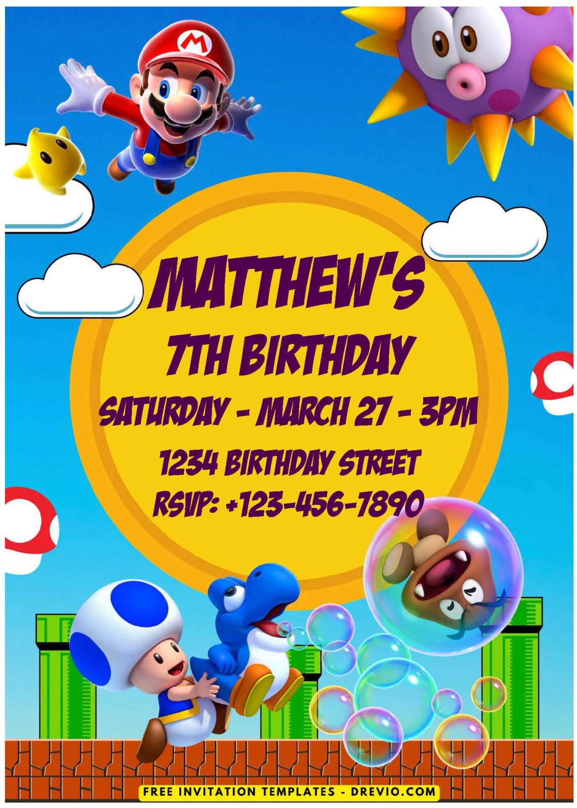 Super Mario Invitation Template Guide: Free Designs For Your Party! F