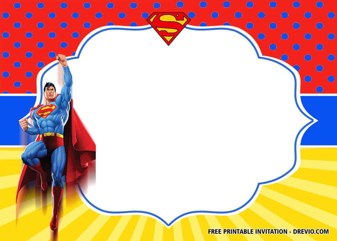 FREE Editable Superman Birthday Invitations