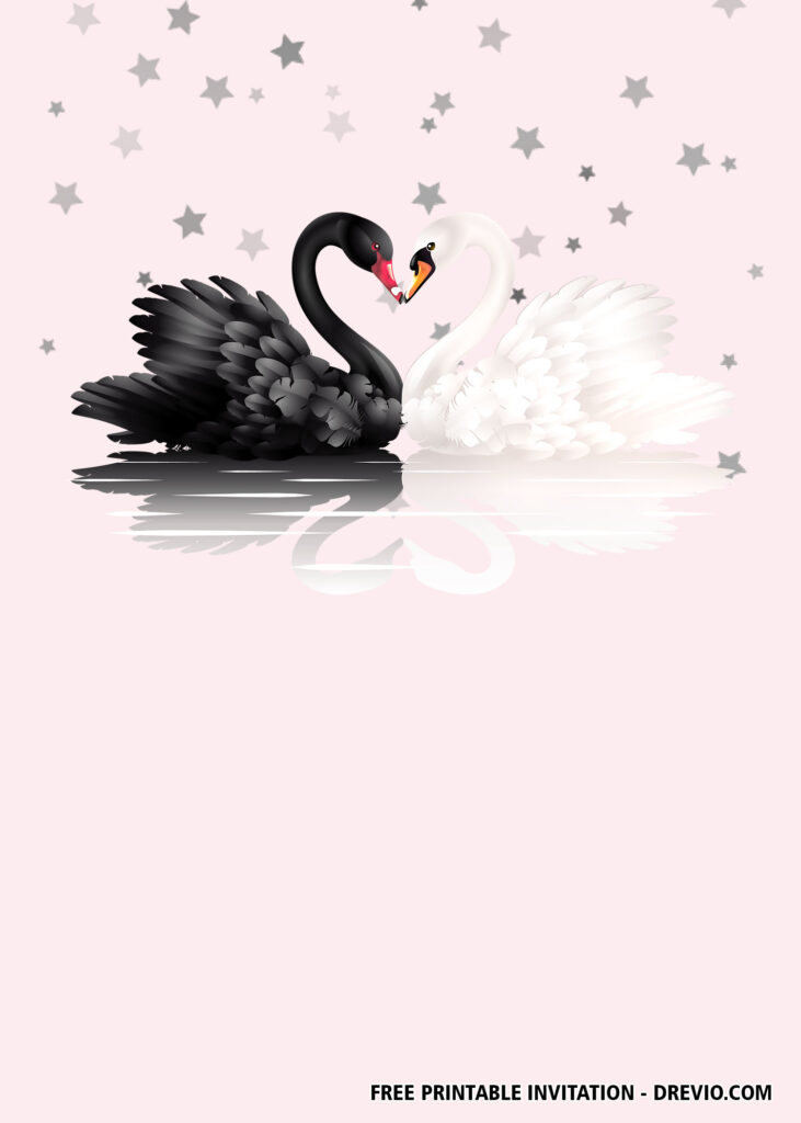 FREE Swan Birthday Invitations