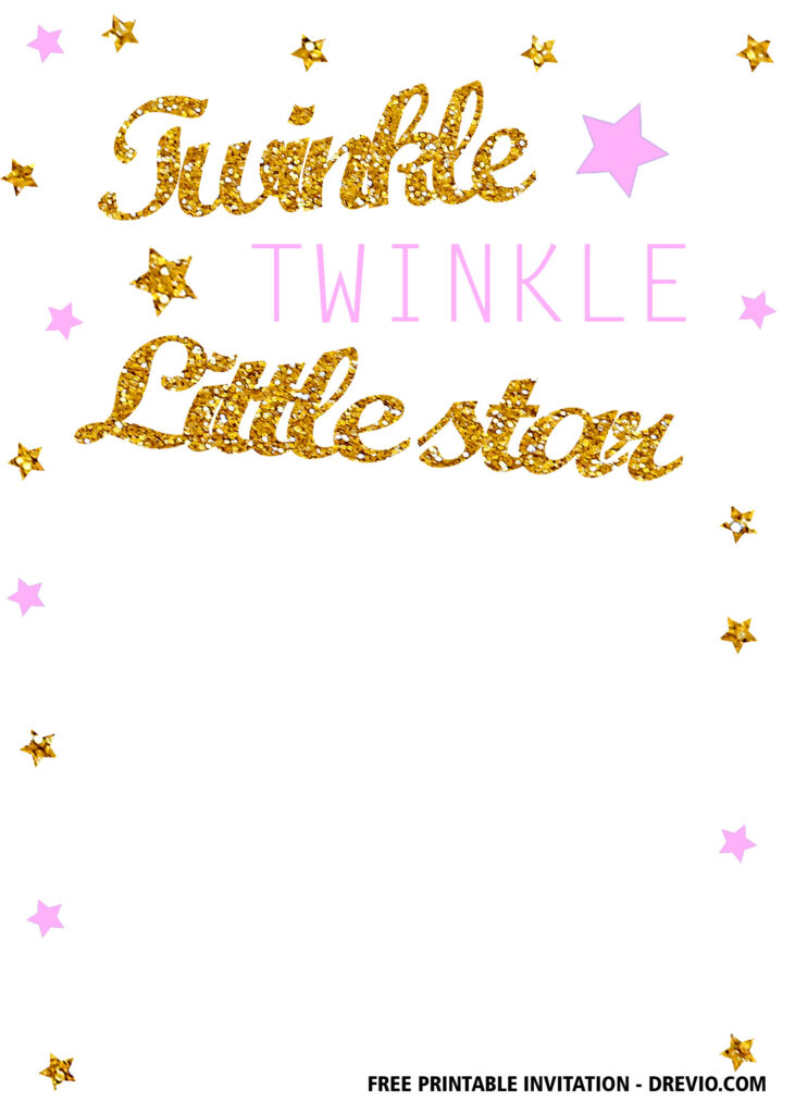 FREE Twinkle Little Star Birthday Invitations