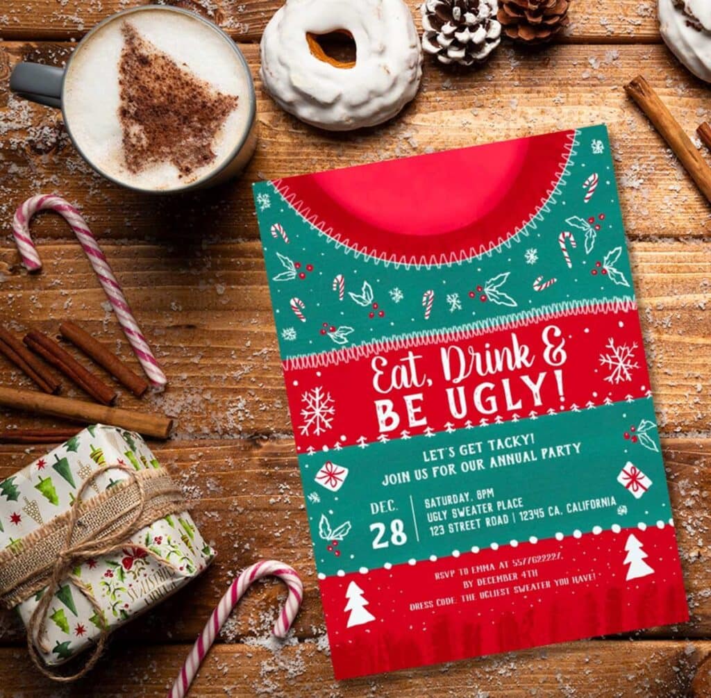 Ugly Sweater Birthday Invitations