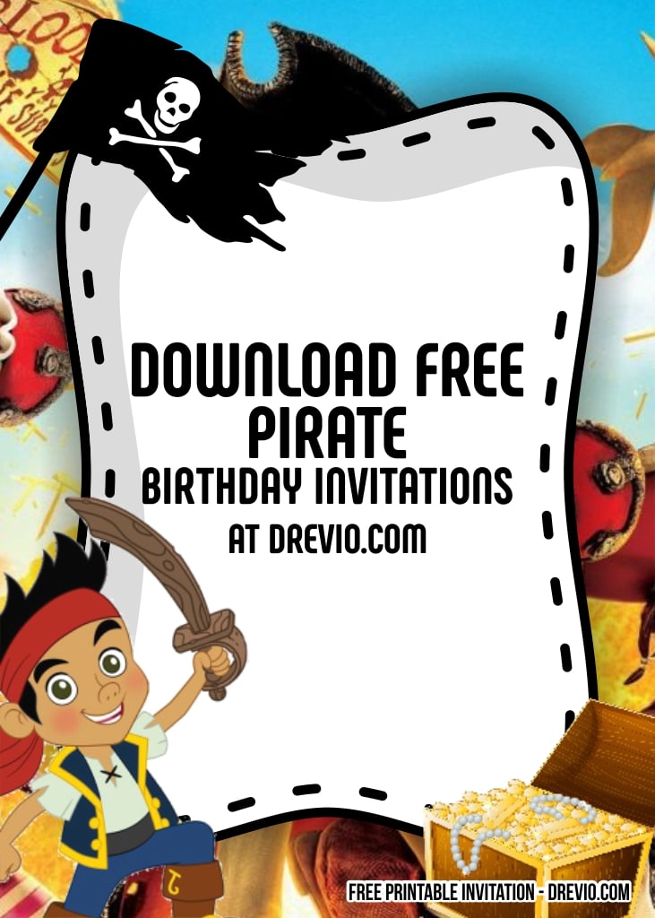 FREE Editable Pirate Birthday Invitation