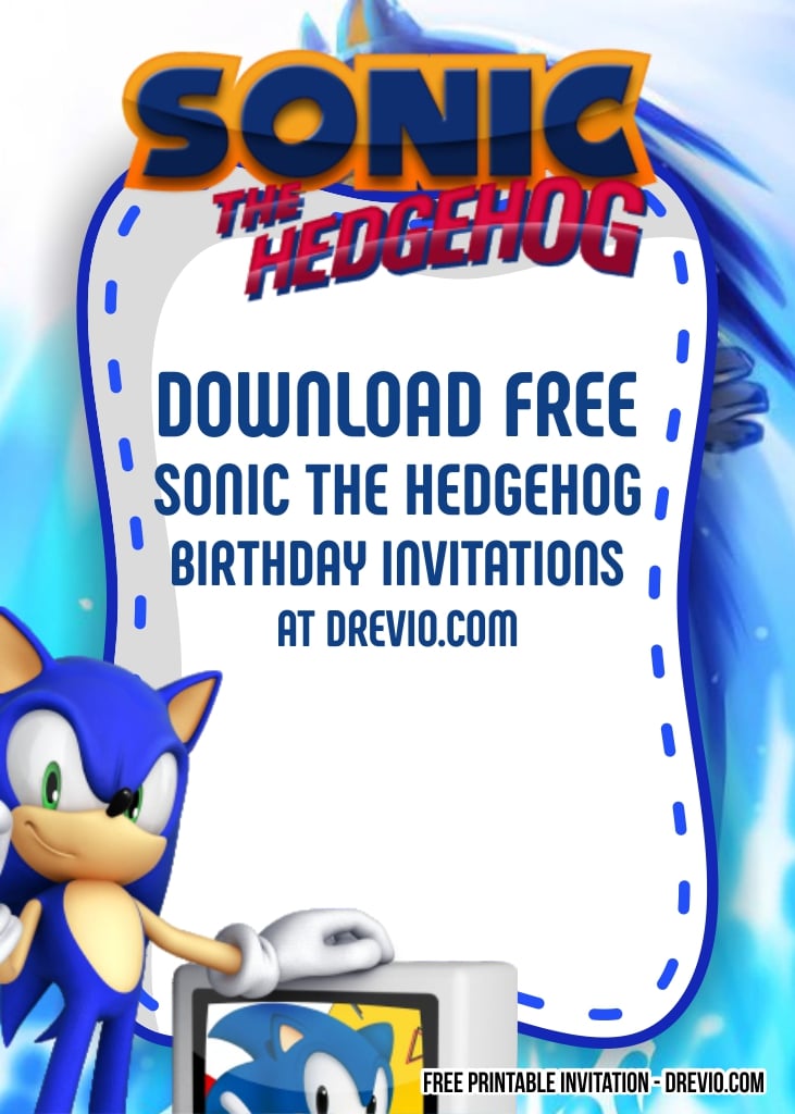 FREE Editable Sonic the Hedgehog Birthday Invitation