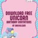 FREE Editable Unicorn Birthday Invitations