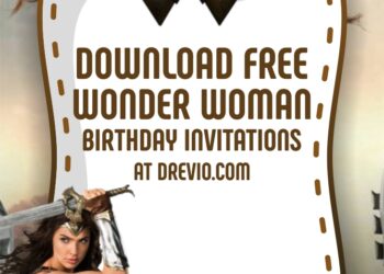 FREE Editable Wonder Woman Birthday Invitation