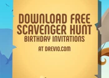 FREE Editable Scavenger Hunt Birthday Invitations