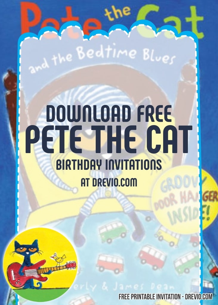 Pete the Cat Birthday Invitation