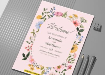 (Easily Edit PDF Invitation) Wildflower Wedding Invitation A
