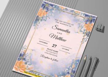 (Easily Edit PDF Invitation) Stunning Jasmine And Daisy Wedding Invitation