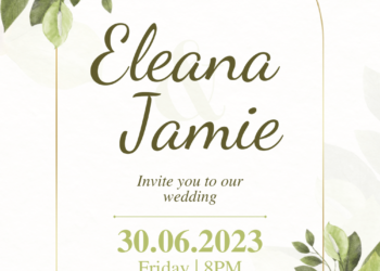 Green Watercolor Flower Wedding Invitations