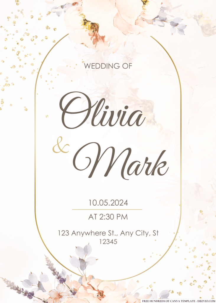 Watercolor Tender Bouquet Wedding Invitations