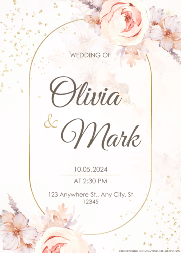 FREE PDF Invitation – Watercolor Tender Bouquet Wedding Invitations ...