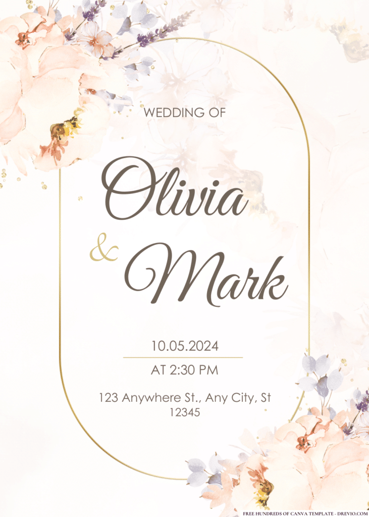 Watercolor Tender Bouquet Wedding Invitations