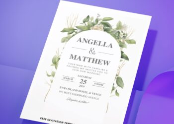 (Easily Edit PDF Invitation) Enchanting Floral And Greenery Arch Wedding Invitation H