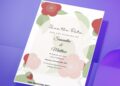 (Easily Edit PDF Invitation) Floral Edge Wedding Invitation H