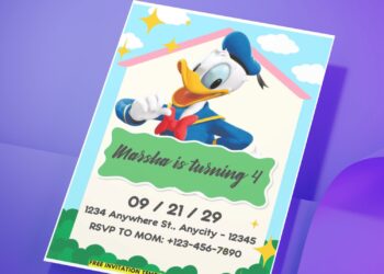 (Easily Edit PDF Invitation) Donald Duck Disney Birthday Invitation H
