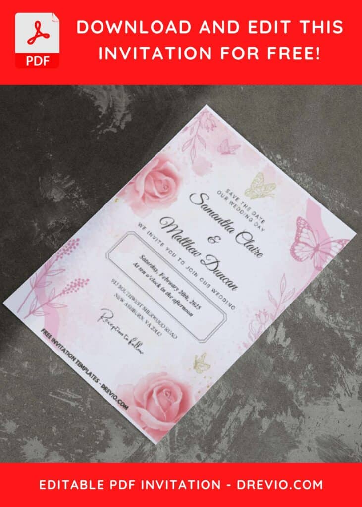 (Easily Edit PDF Invitation) Spring Serenade Floral Wedding Invitation I