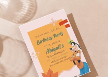 (Easily Edit PDF Invitation) Lovely Goofy Disney Birthday Invitation