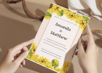 (Easily Edit PDF Invitation) Bright Sunflower Wedding Invitation