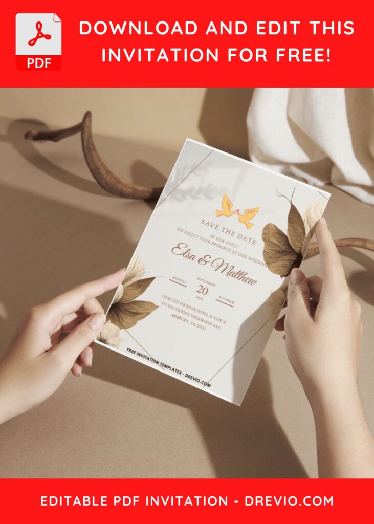 (Easily Edit PDF Invitation) Bohemian Aesthetic Wedding Invitation E