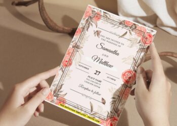 (Easily Edit PDF Invitation) Spring Peony Wedding Invitation E