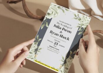 (Easily Edit PDF Invitation) Floral Elegance Wedding Invitation A