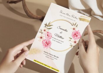 (Easily Edit PDF Invitation) Flower Wreath Wedding Invitation