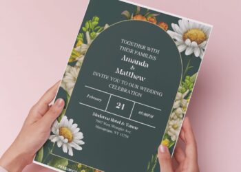 (Easily Edit PDF Invitation) Gorgeous Daisy Floral Wedding Invitation