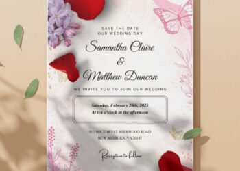 (Easily Edit PDF Invitation) Spring Serenade Floral Wedding Invitation C