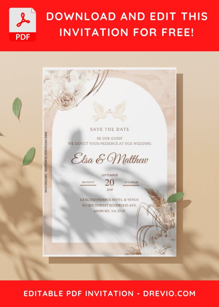 (Easily Edit PDF Invitation) Artistic Bohemian Wedding Invitation I