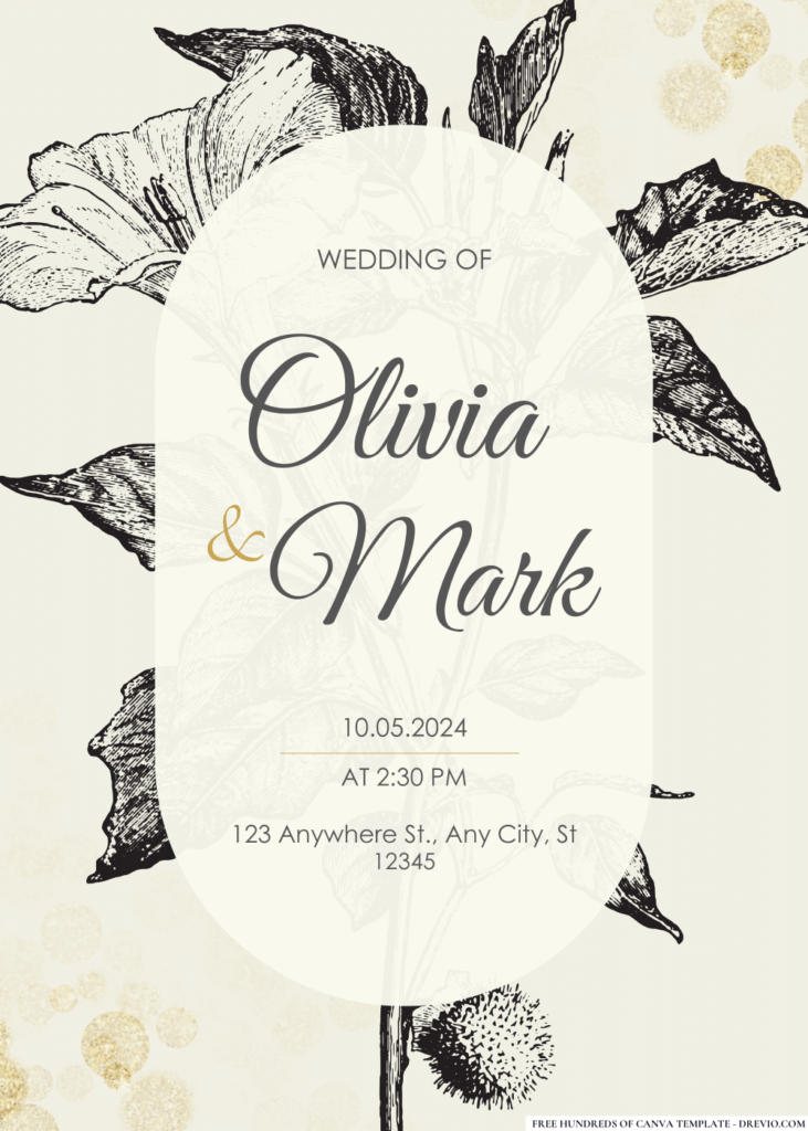 Botanical Illustration Inflorescence Wedding Invitation