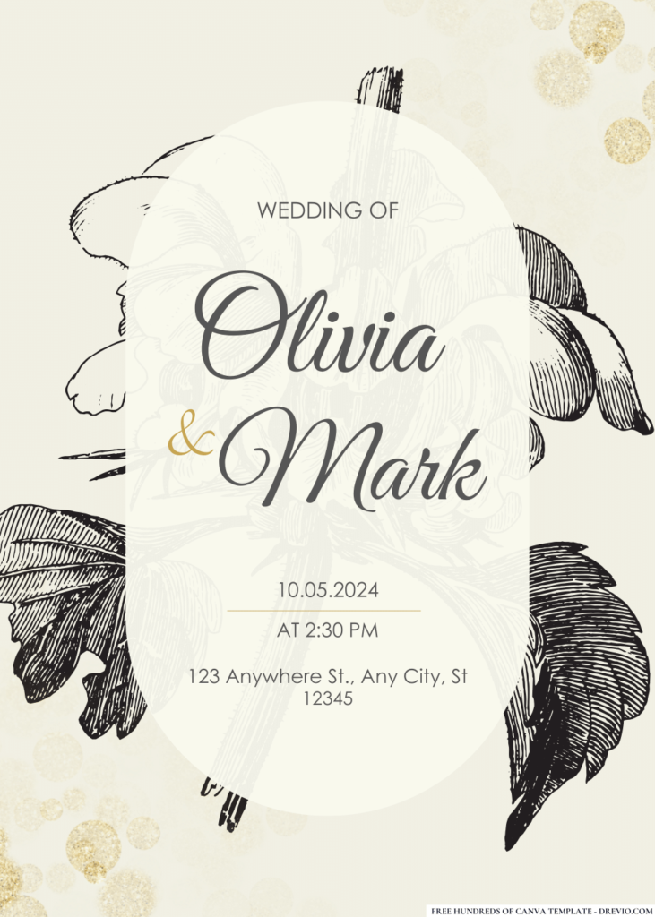 Botanical Illustration Inflorescence Wedding Invitation