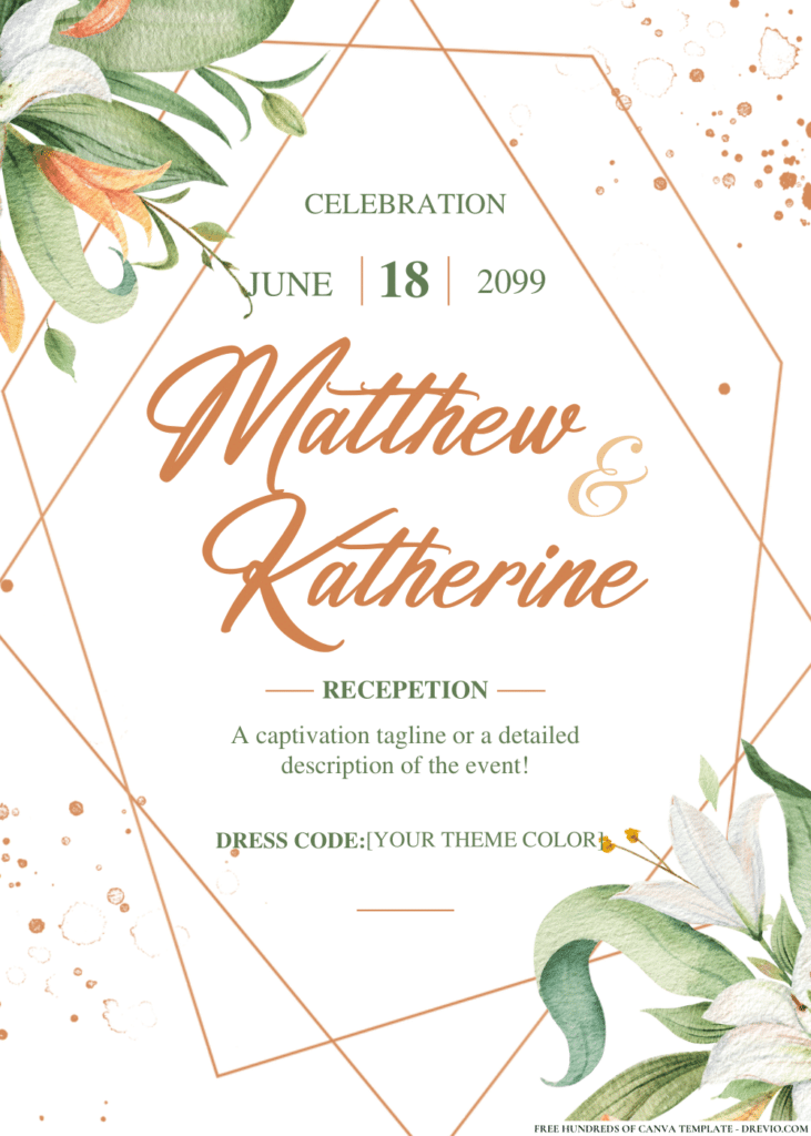 Watercolor Flower Wreath Wedding Invitations