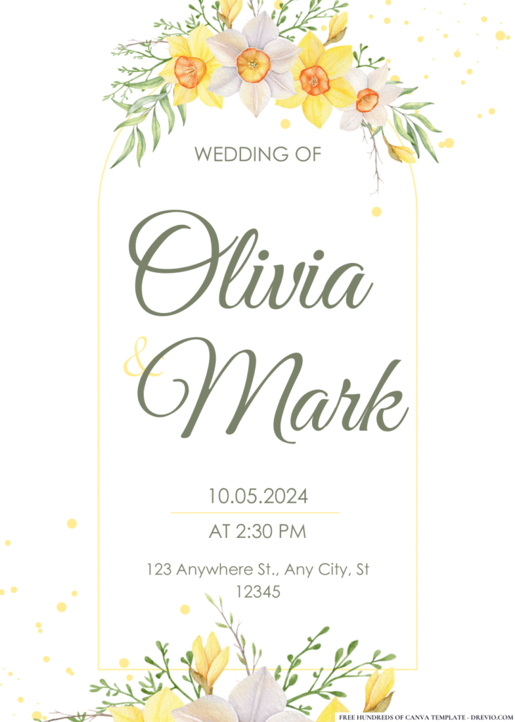 Spring Watercolor Floral Wedding Invitations