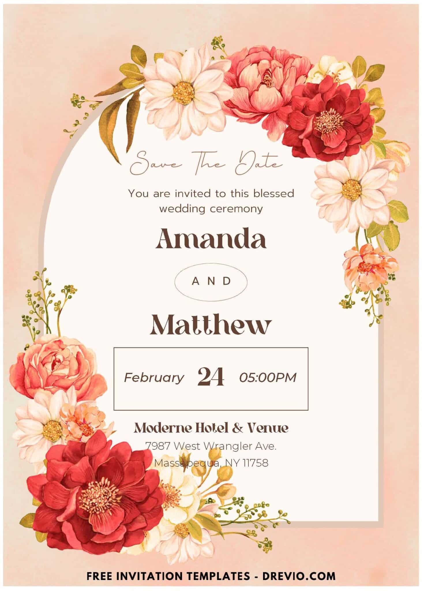 (Easily Edit PDF Invitation) Spring Garden Arch Wedding Invitation ...