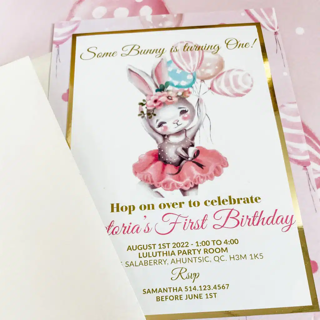 Bunny Birthday Party Invitations