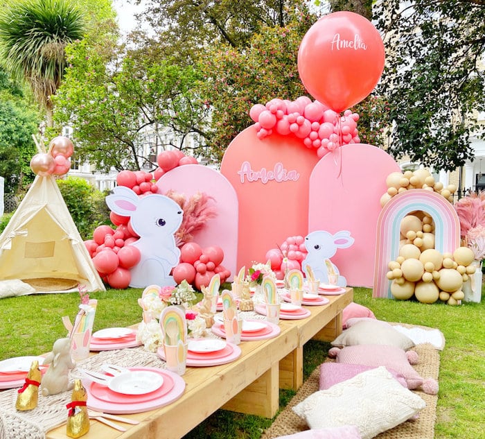 Bunny Birthday Party Table Setting