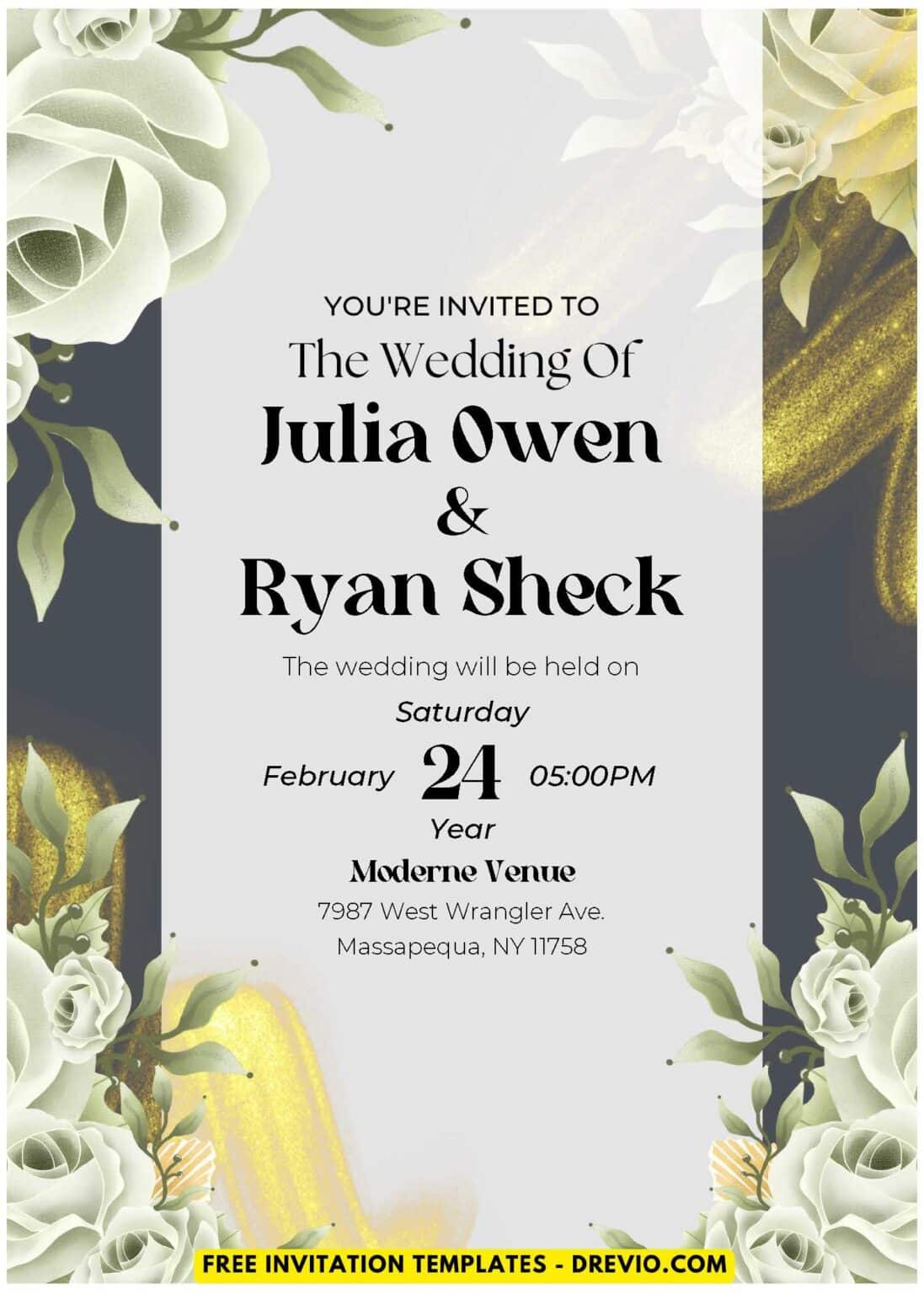 (Easily Edit PDF Invitation) Floral Elegance Wedding Invitation ...